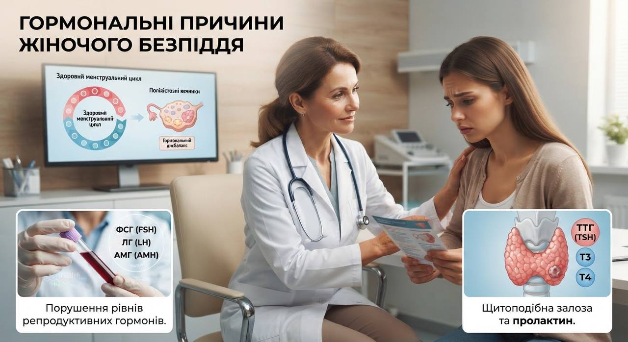Гормональні причини жіночого безпліддя 