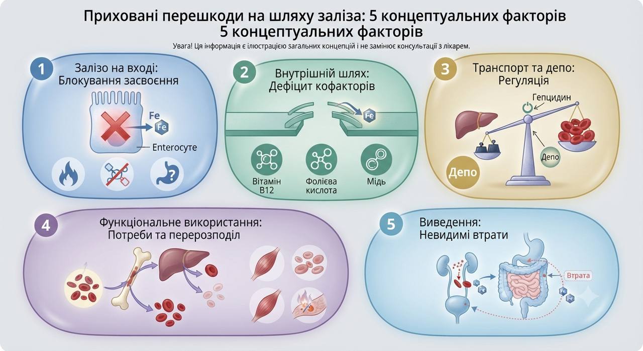 Залізо приймаєте, а гемоглобін не росте: 5 прихованих причин