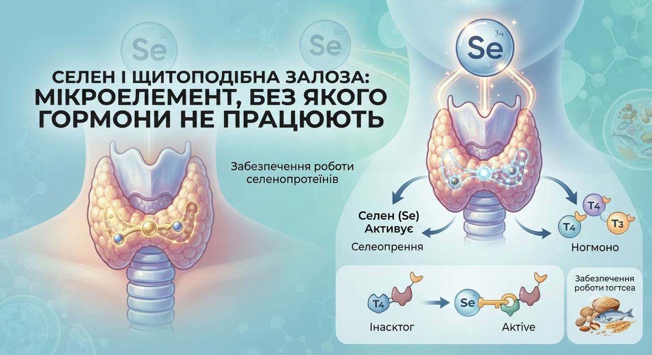 Селен і щитоподібна залоза: мікроелемент, без якого гормони не працюють