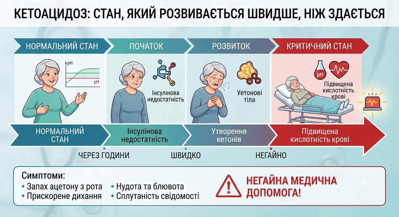Кетоацидоз: стан, який розвивається швидше, ніж здається