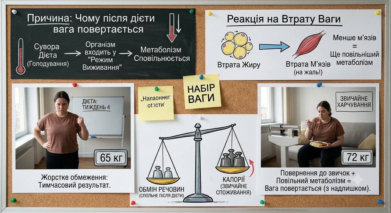 Чому вага повертається після дієти: гормональна правда