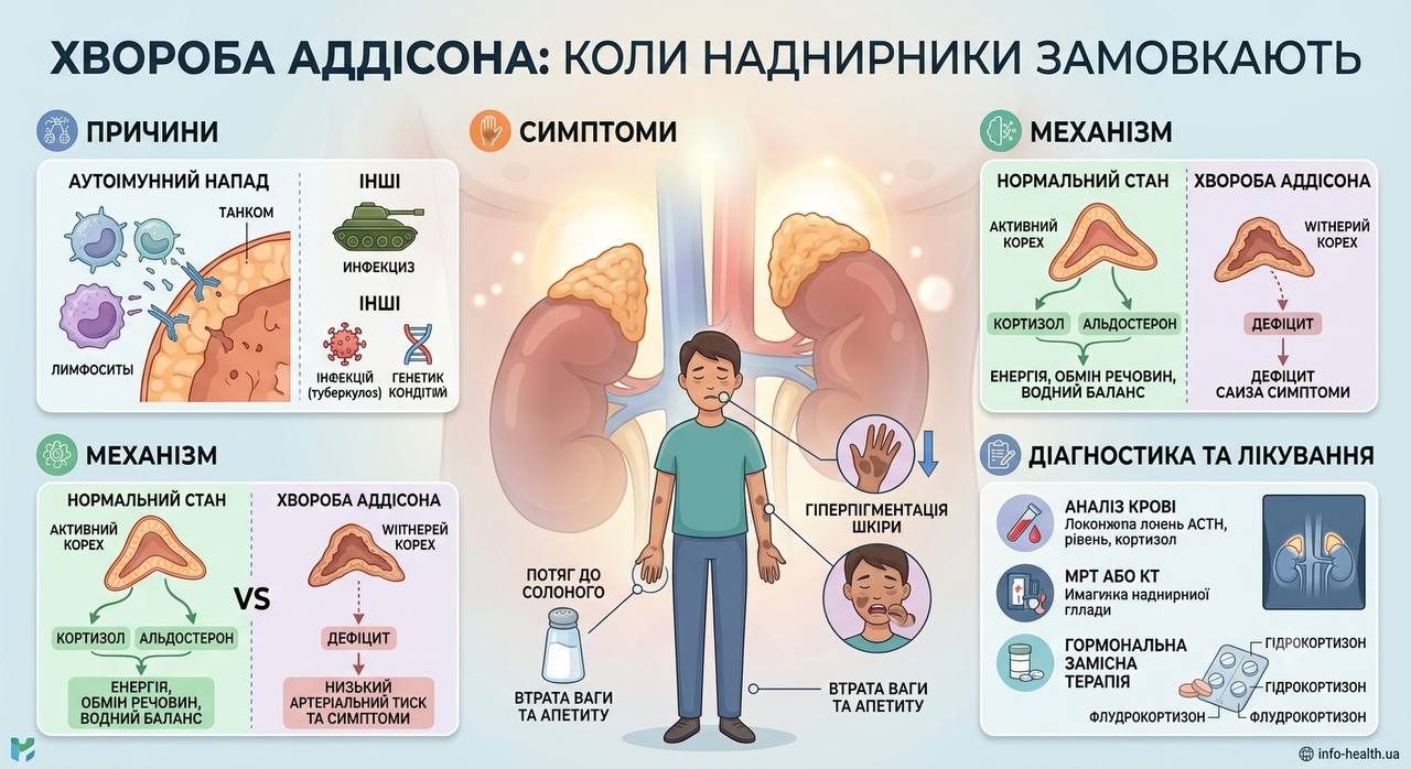 Хвороба Аддісона: коли наднирники замовкають