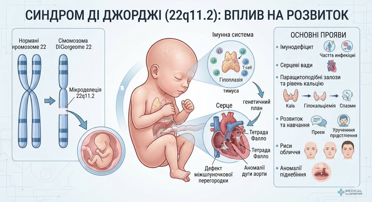 Синдром Ді Джорджі: коли імунна система і серце розвиваються без частини генетичного плану
