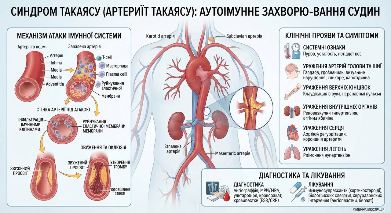 Синдром Такаясу: коли імунна система атакує власні судини