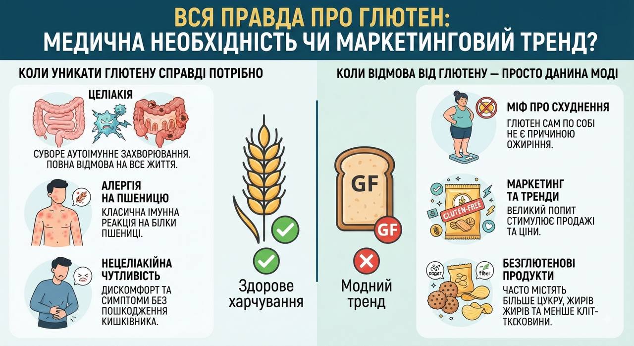 Вся правда про глютен: коли уникати справді потрібно, а коли — просто данина моді